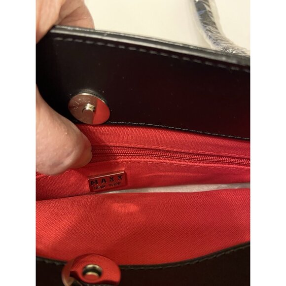 Handbag With Red Interior,Black Trim Maxx New York Plaid NWT 12" L X 8" H X 3" D - Picture 4 of 16